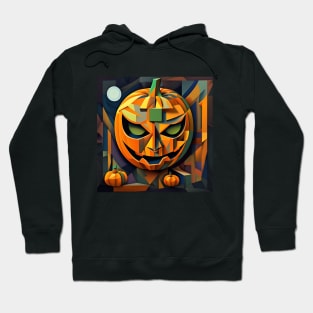 Cubist Halloween Jack O Lantern Pumpkin Hoodie